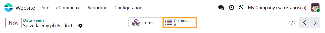 odoo sprzedajemy product data feed columns button